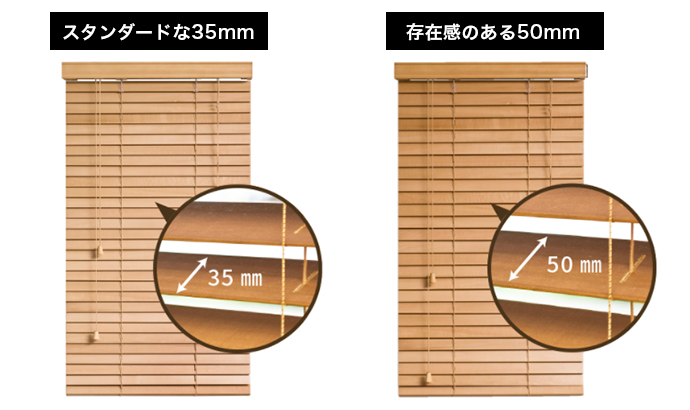 スラット幅35mmと50mm