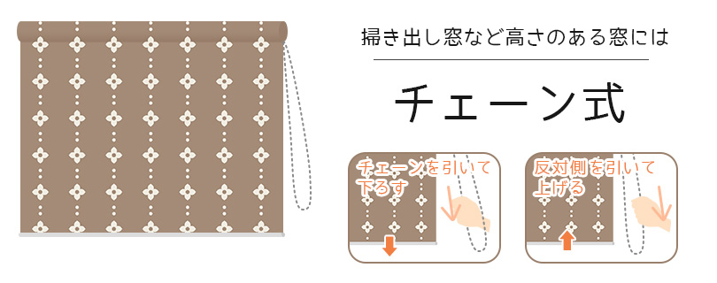 ロールスクリーンの操作方法　チェーン式