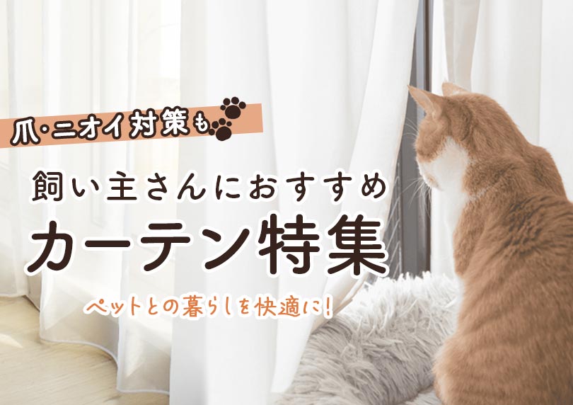 【爪・ニオイ対策】カーテンでペットとの暮らしを快適に！わんちゃん猫ちゃんの飼い主さんにおすすめカーテン