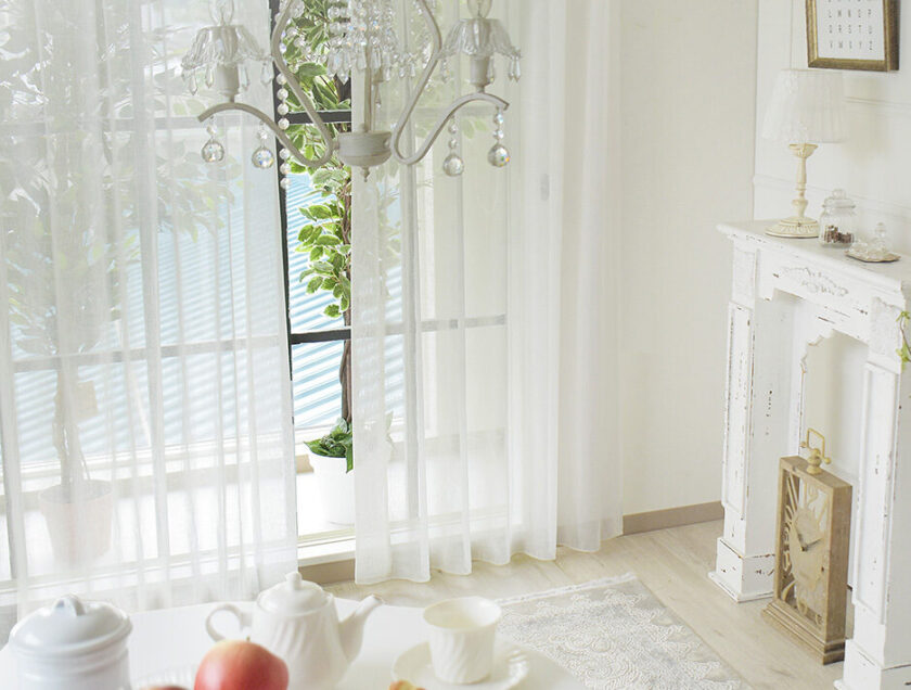 トルコレースカーテン プレミアムリネン(アイボリー)