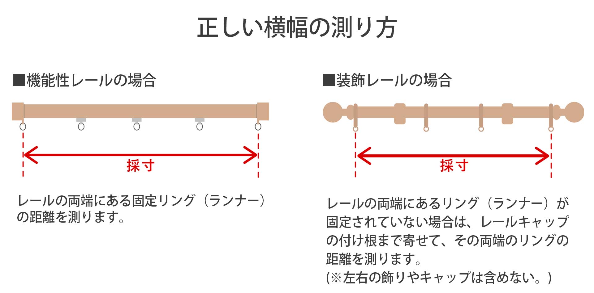 カーテンの横幅の測り方