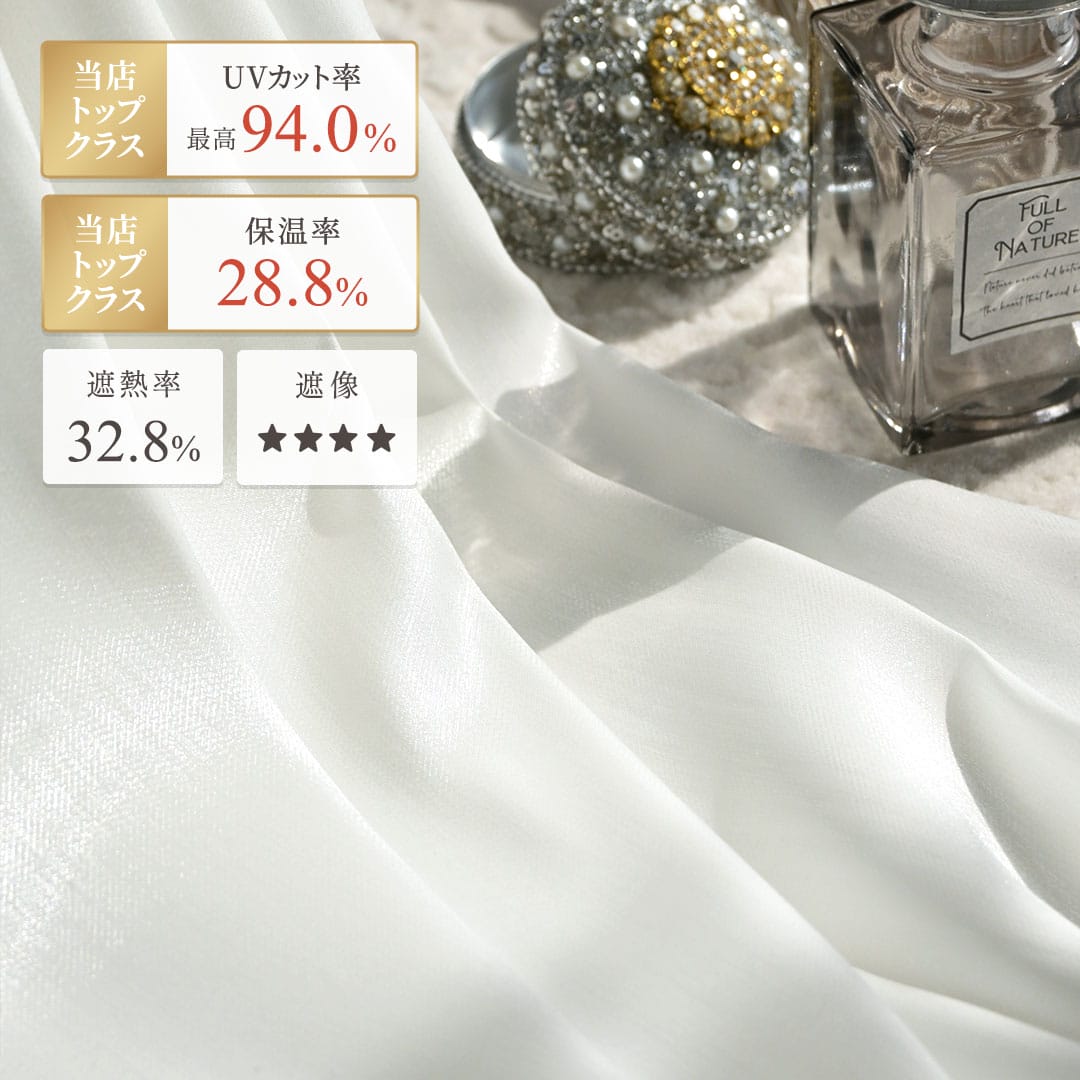 遮像・遮熱・保温・防炎・UVカット【多機能レースカーテン】テンダー