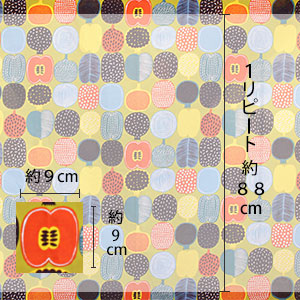 北欧生地 1 6ｍ以上 いろいろなフルーツが並んだポップなデザイン コンポッティ Kompotti Marimekko カーテン通販専門店のカーテンズ