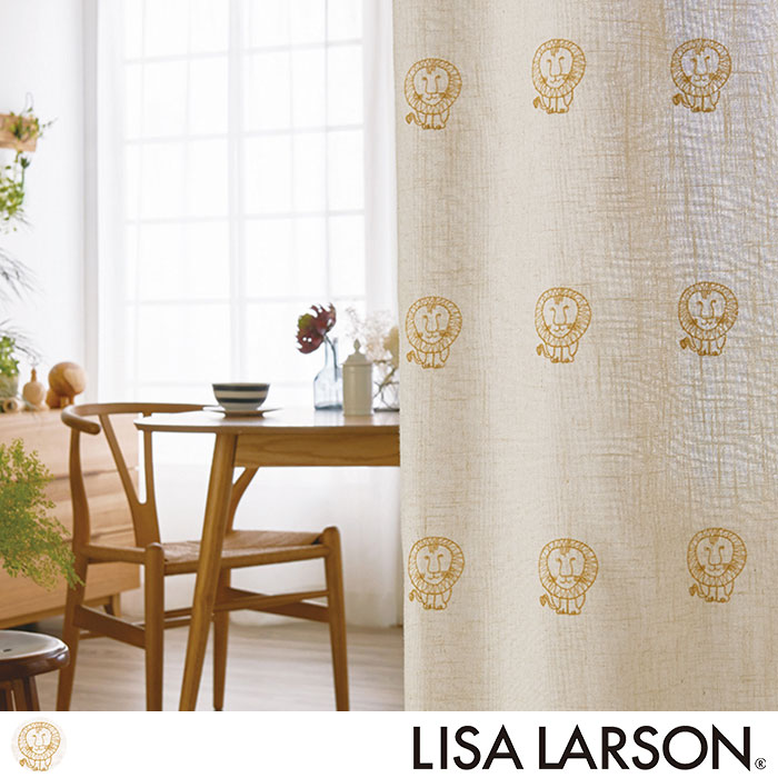 ライオン刺繍ドレープ（YE）|LISA LARSON