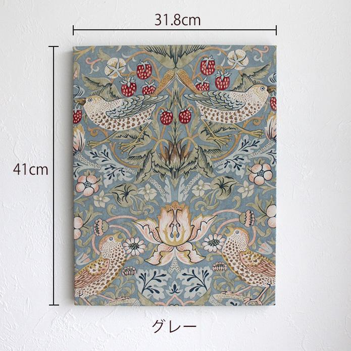 【北欧雑貨】ファブリックパネル　イチゴドロボウ  William Morris(約32x41)M